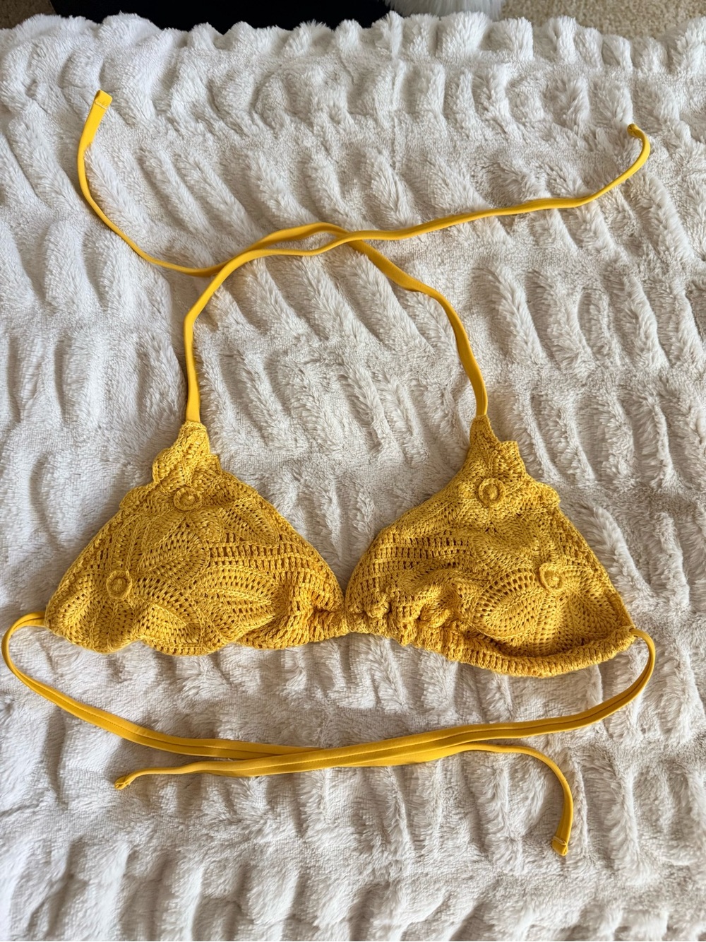 Yellow Crochet Triangle Bralette - Women Intimates & Sleepwear